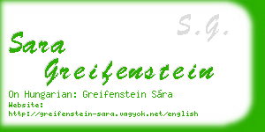 sara greifenstein business card