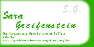 sara greifenstein business card